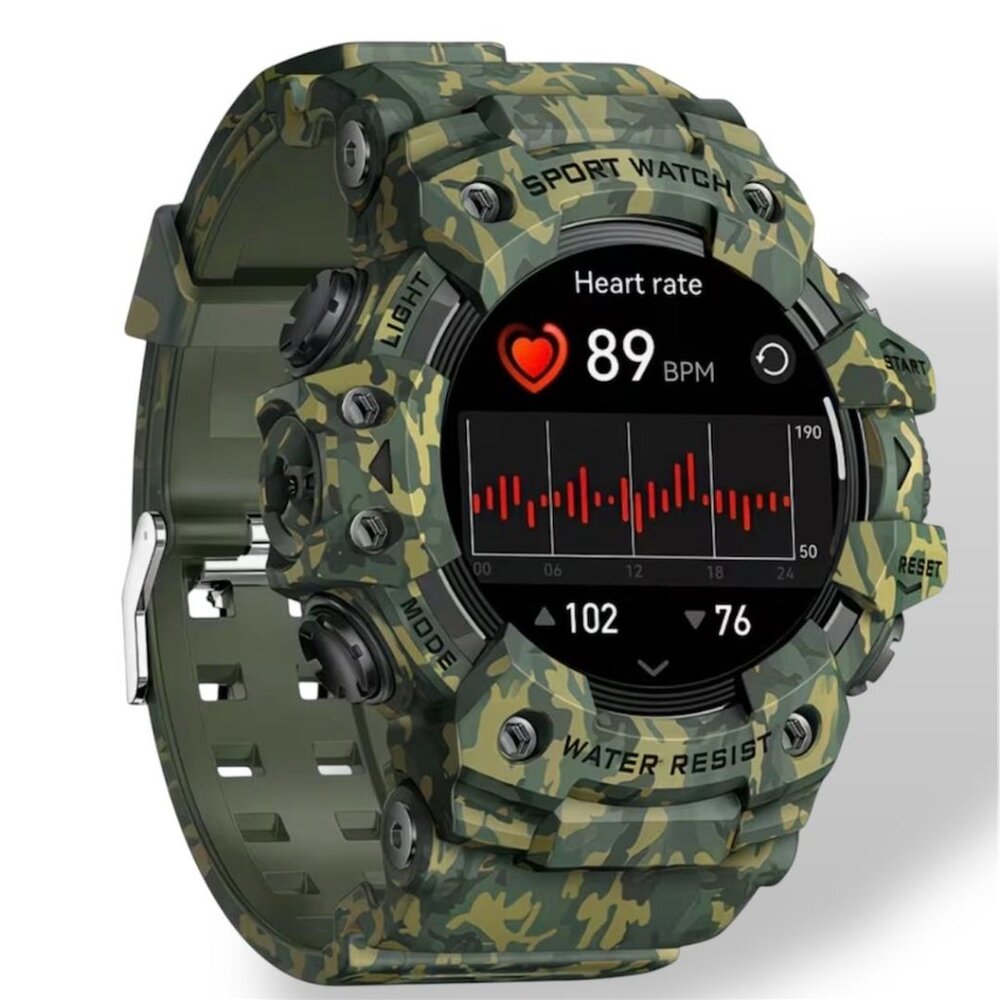 NEW- FACTORY SEALED LC21 1.32INCH SCREEN IPHONE/ANDROID SMART WATCH - GREEN CAMO